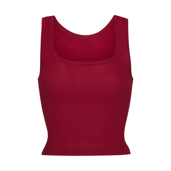 SKIMS NWOT Cotton Rib Tank in Brick